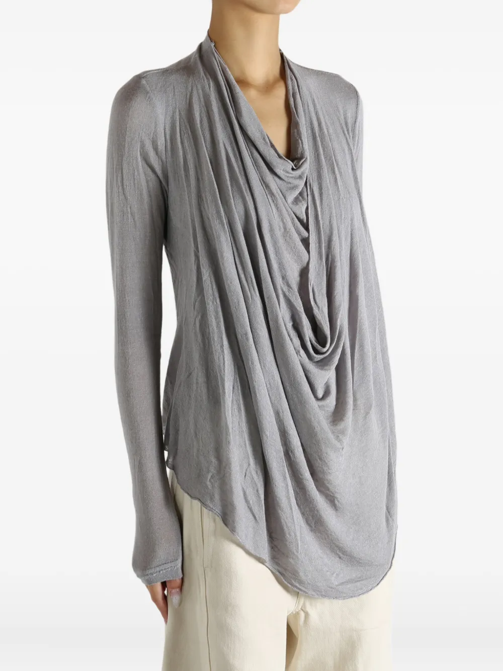 Marc Le Bihan Draped Top In Gray