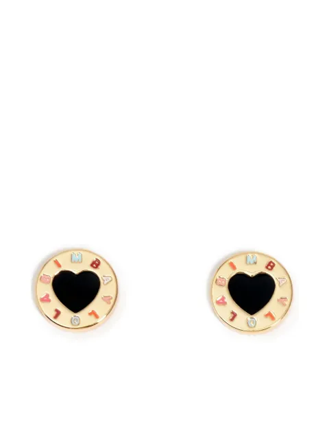 Bimba y Lola aretes con corazón esmaltado