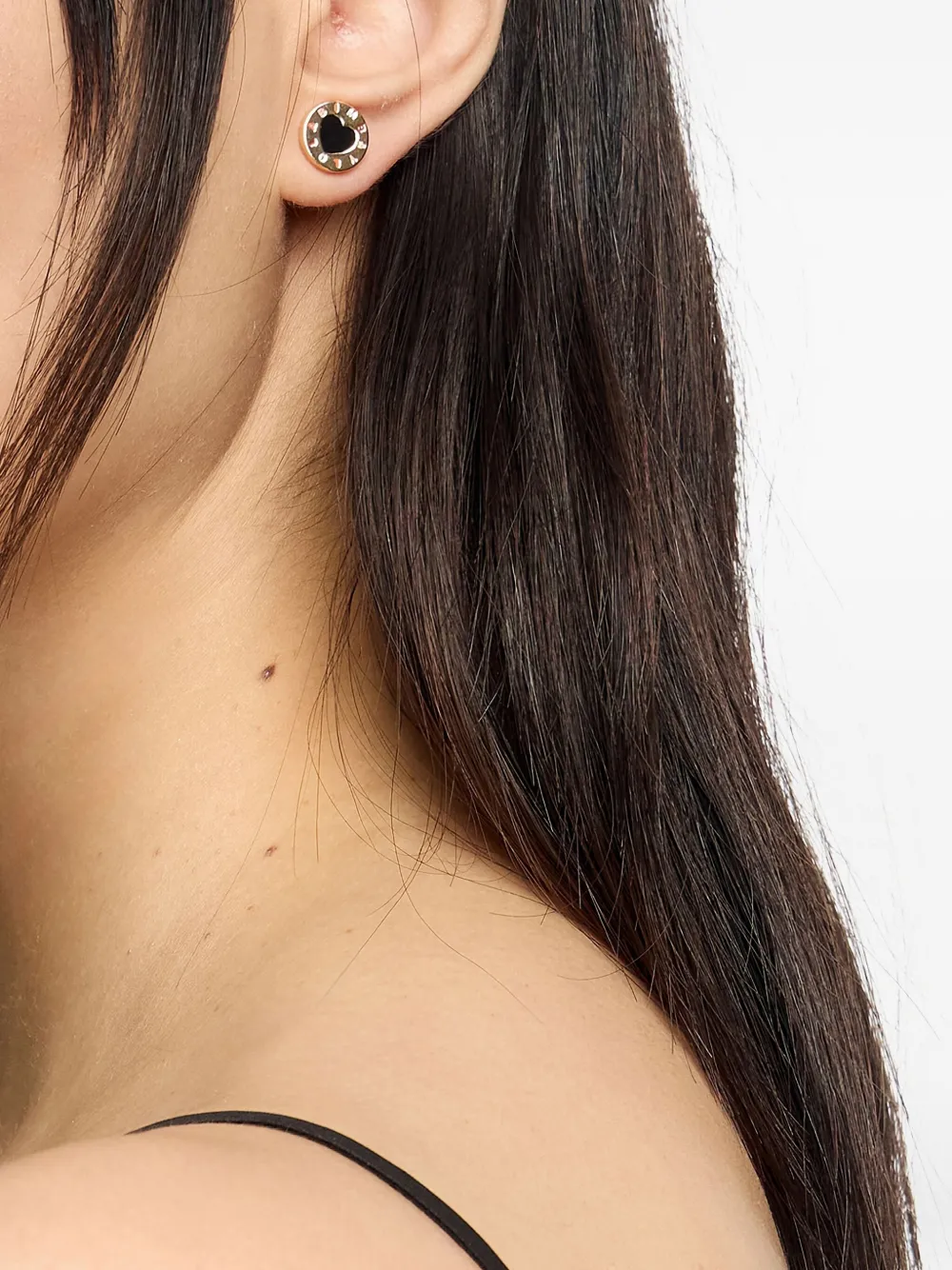 Bimba Y Lola Heart Enamel Earrings In Gold