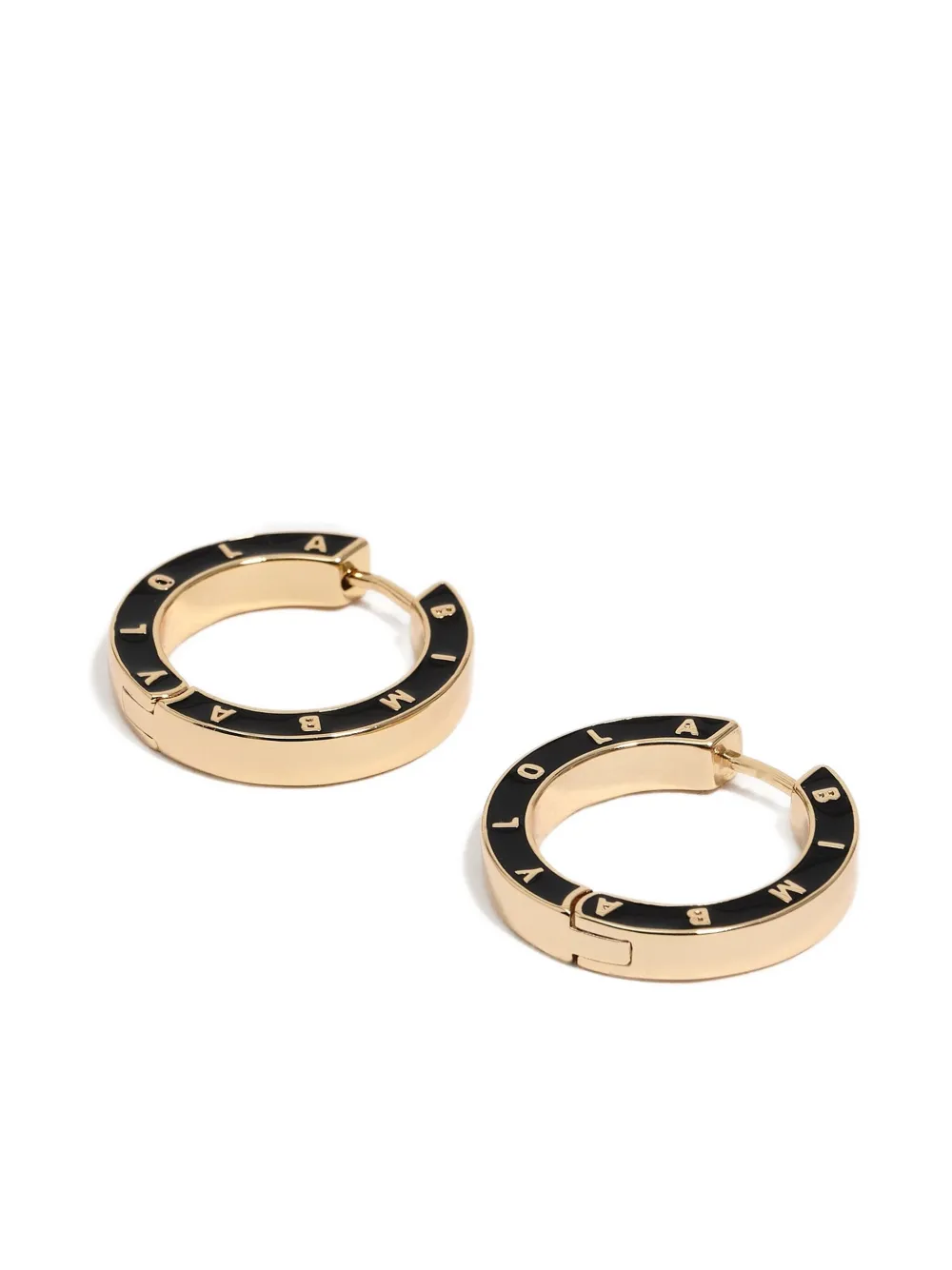 Bimba Y Lola Enamel Hoop Earrings In Black