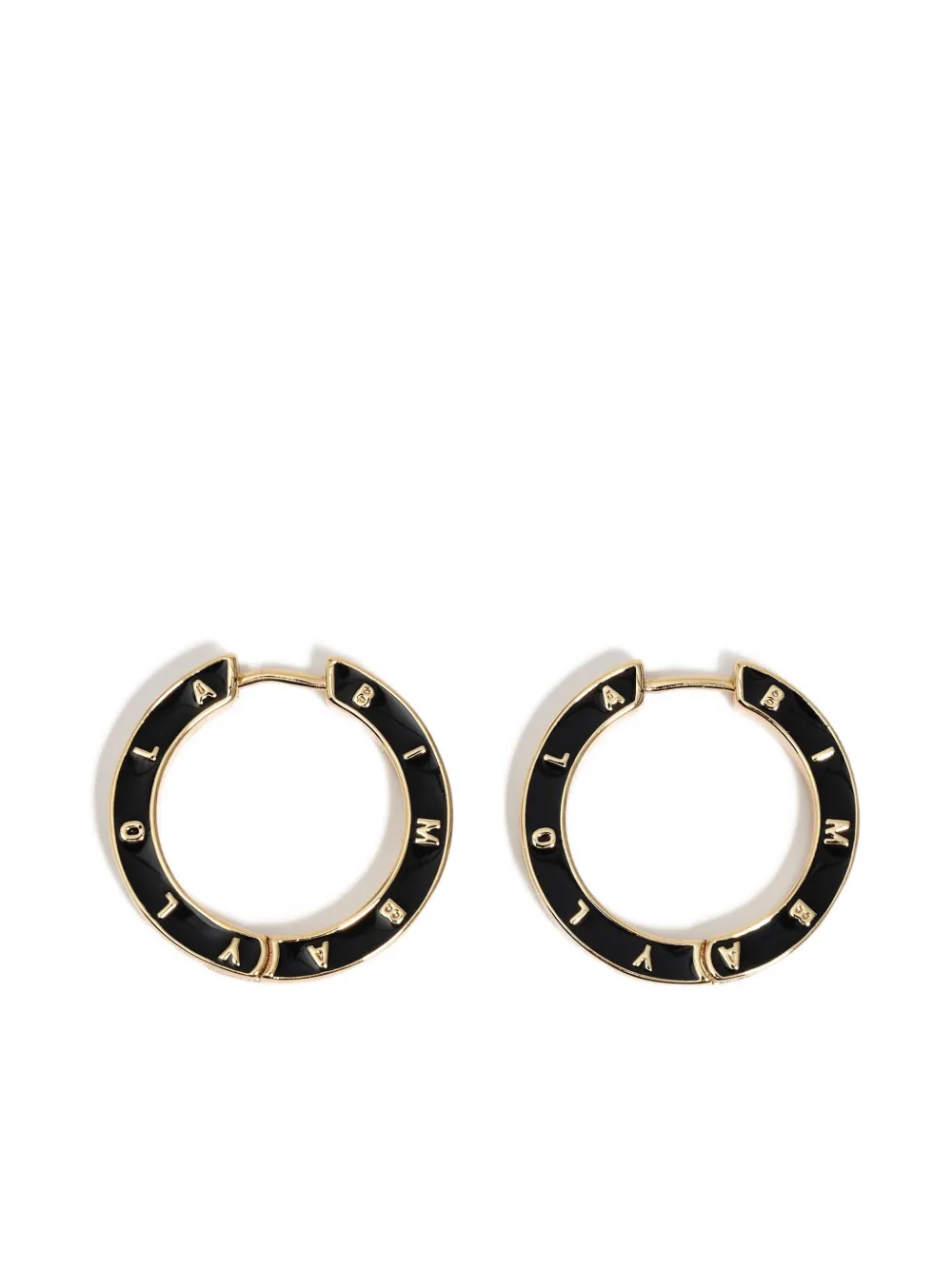 Bimba Y Lola Enamel Hoop Earrings In Black