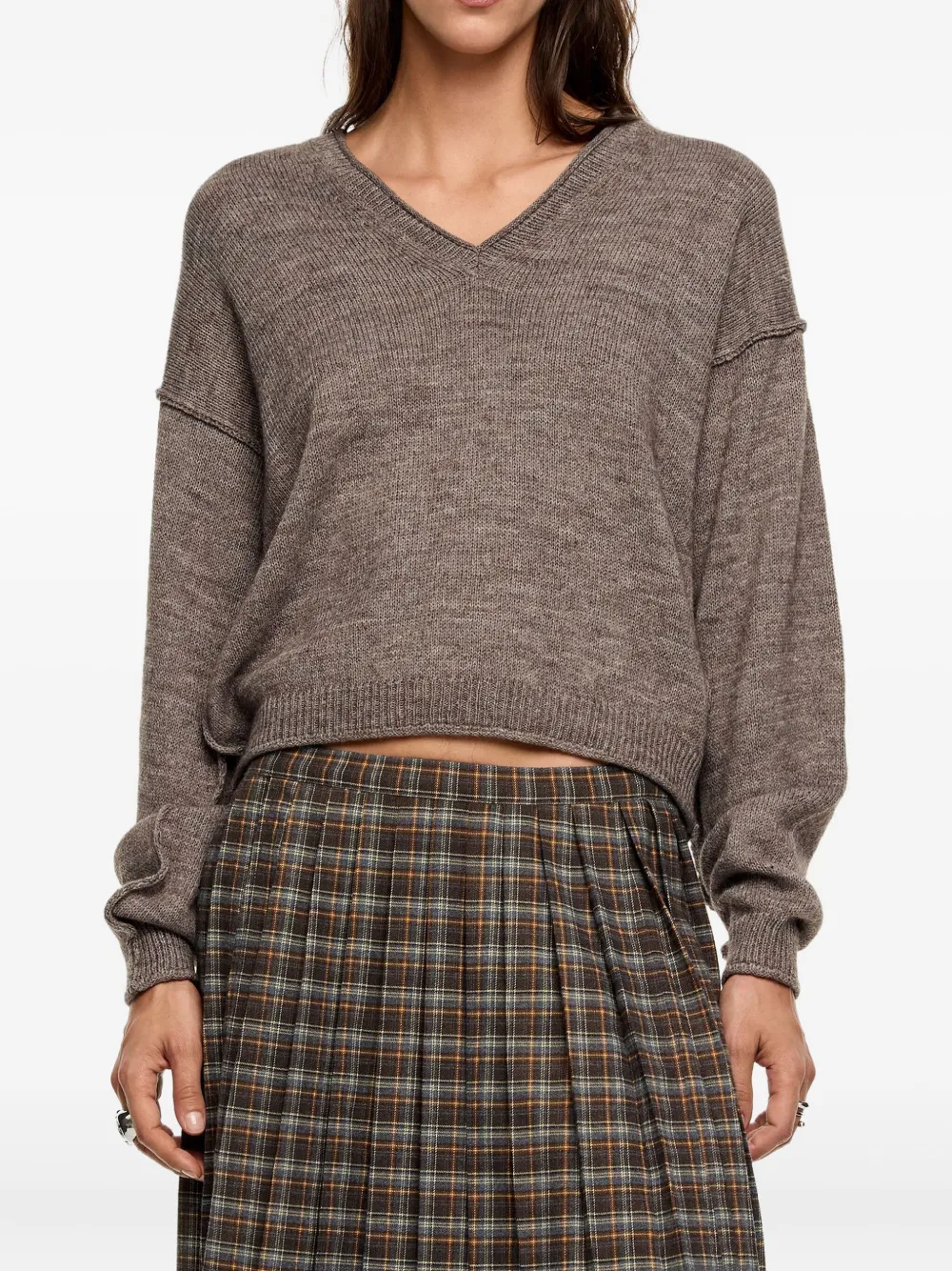Bimba Y Lola V-neck Sweater In Brown
