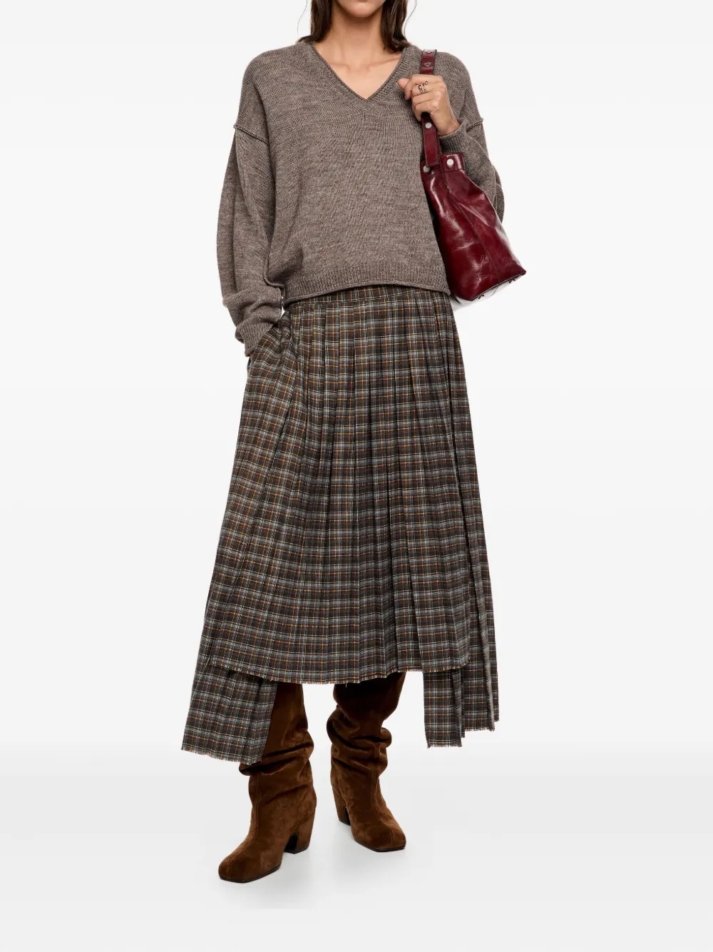 Bimba Y Lola V-neck Sweater In Brown