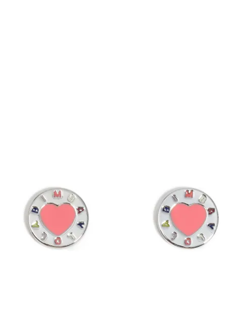 Bimba y Lola aretes con corazón esmaltado