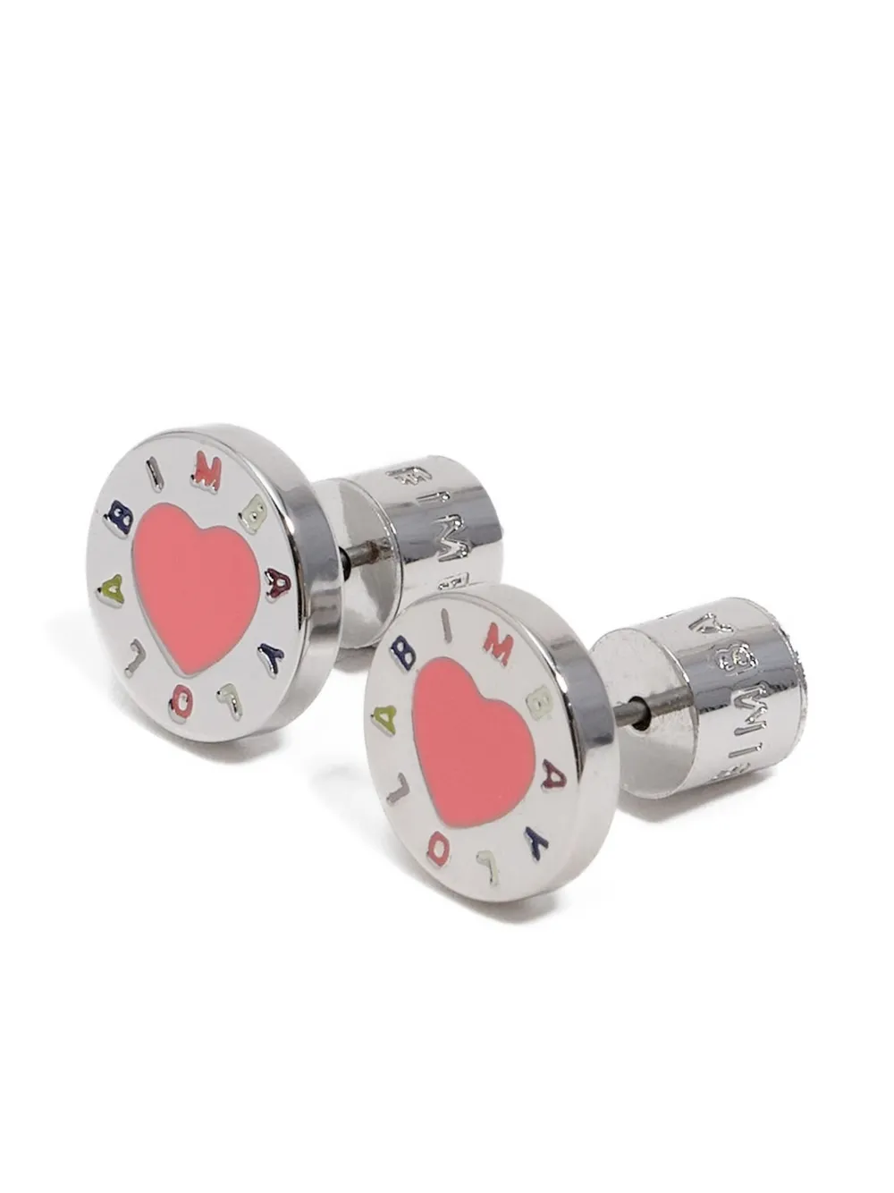 Bimba Y Lola Heart Enamel Earrings In Metallic