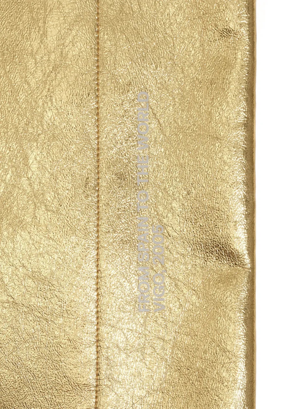 Bimba Y Lola Large Metallic Logo Tote Bag In Gold