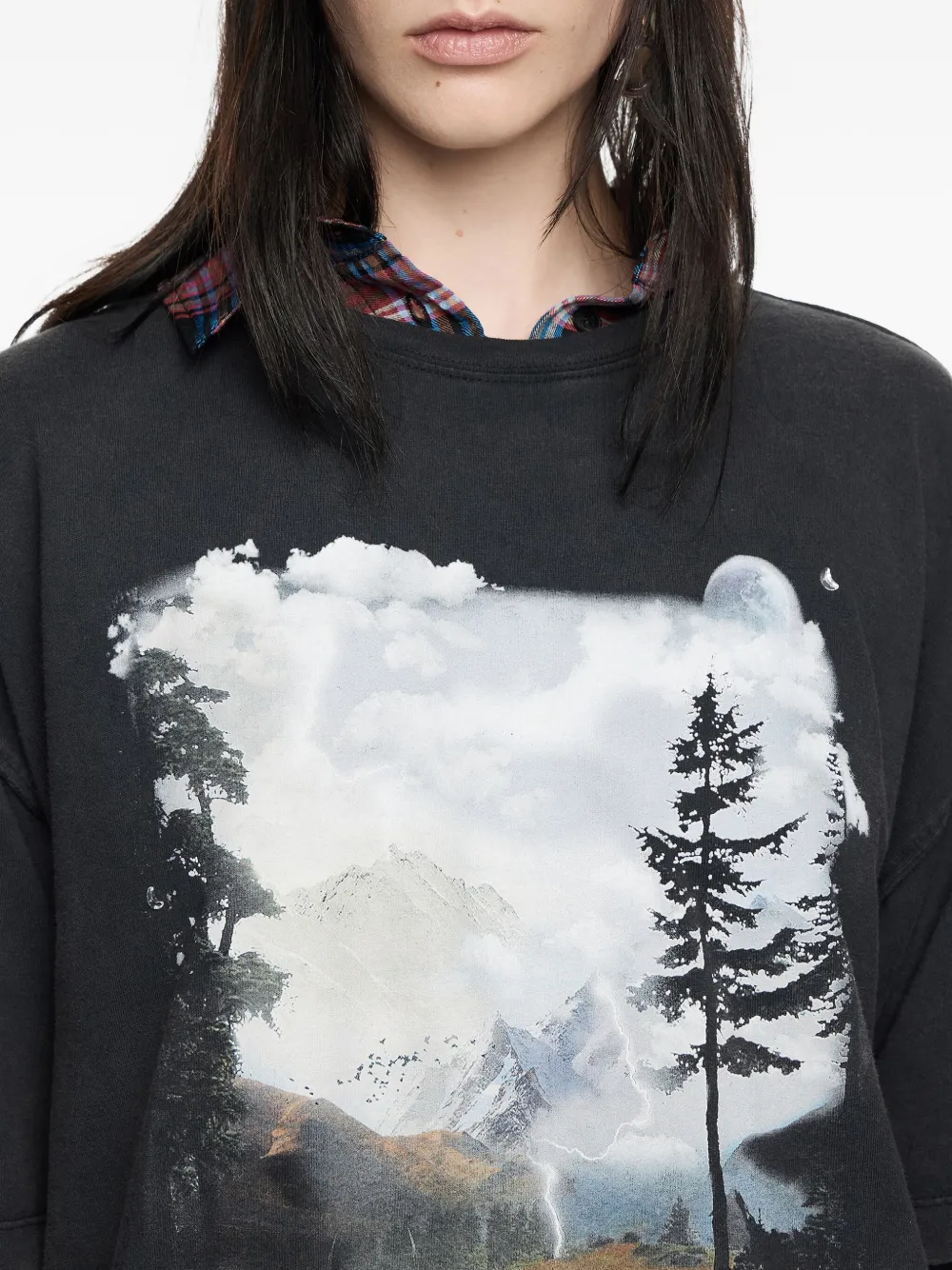 Bimba y Lola Blouse met print Zwart