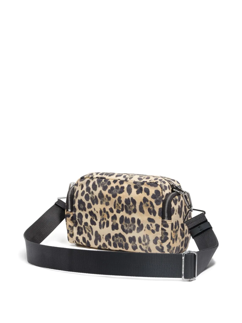 Bimba Y Lola Leopard-print Double-zip Cross Body Bag In Neutral