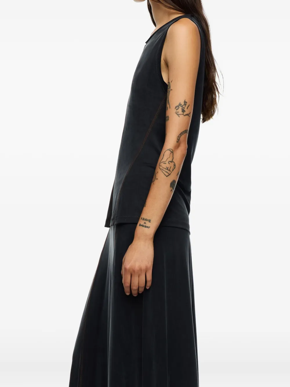 Bimba Y Lola Seam-detail Sleeveless Top In Blue