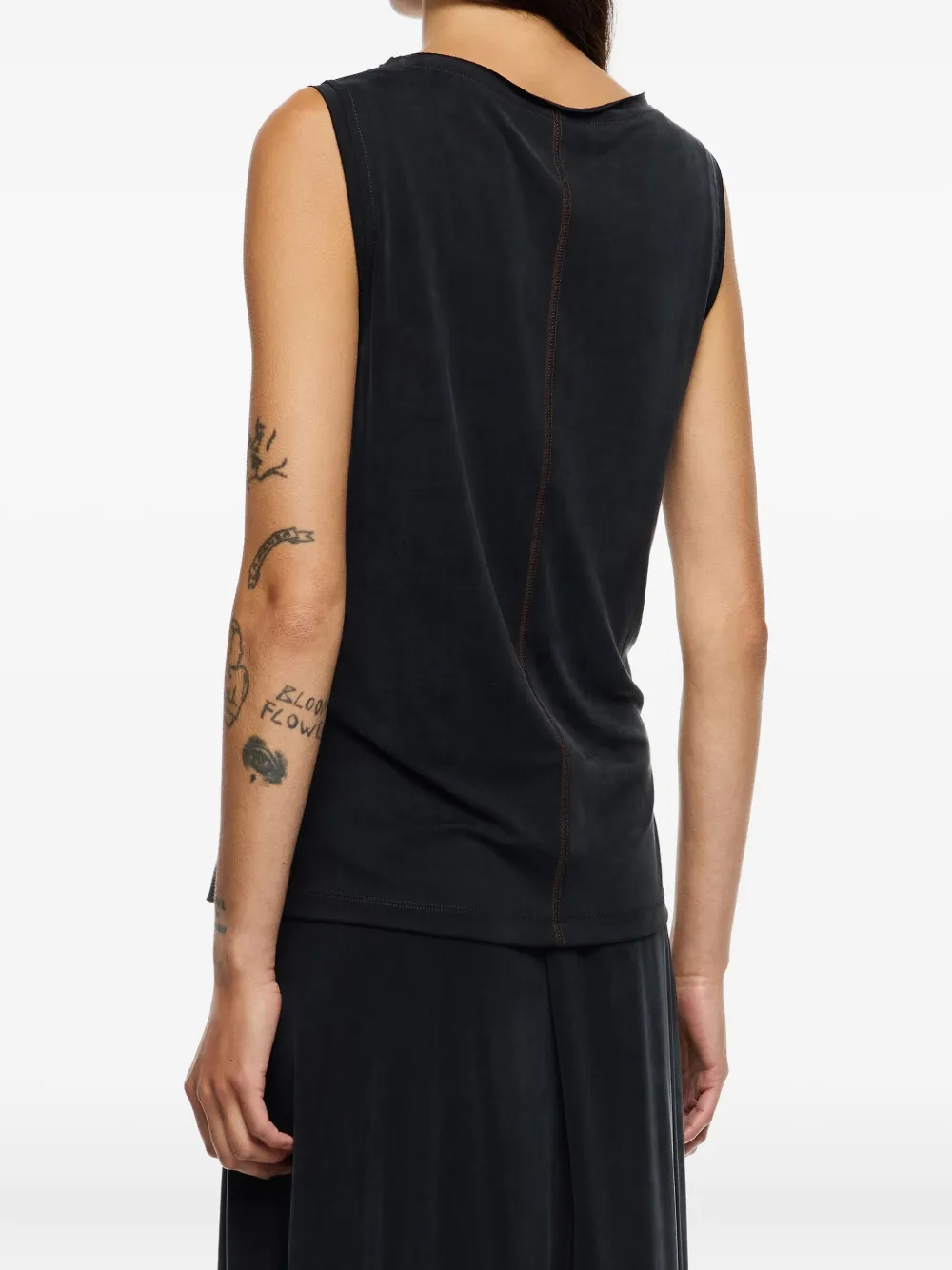 Bimba Y Lola Seam-detail Sleeveless Top In Blue