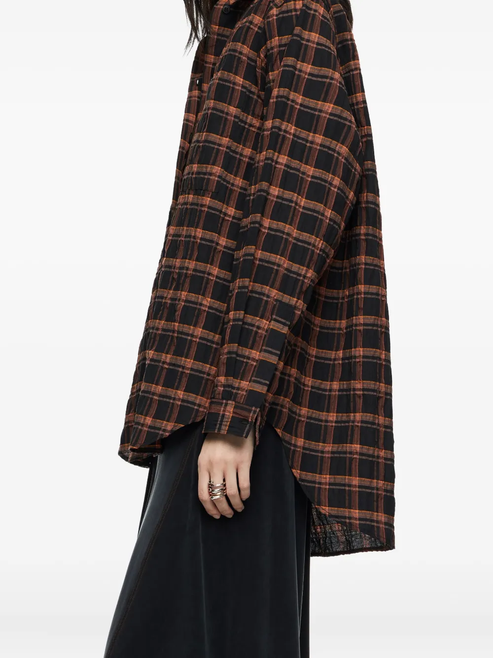 Bimba y Lola Geruit katoenen blouse Oranje