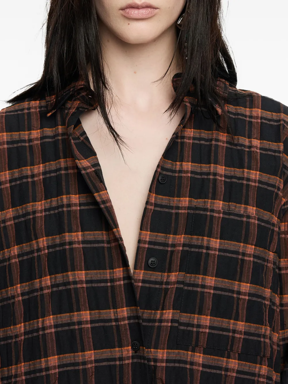 Bimba y Lola Geruit katoenen blouse Oranje