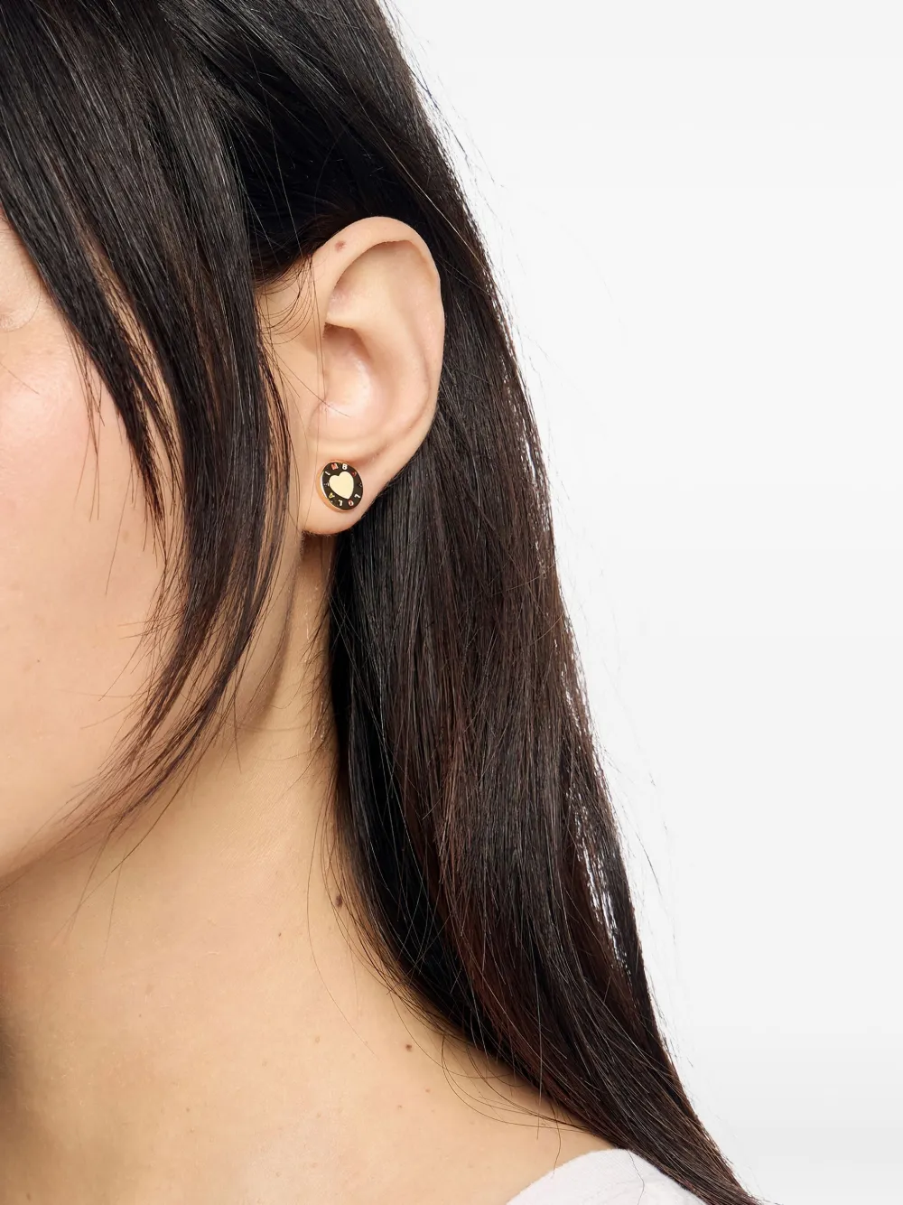 Bimba Y Lola Heart Enamel Earrings In Gold