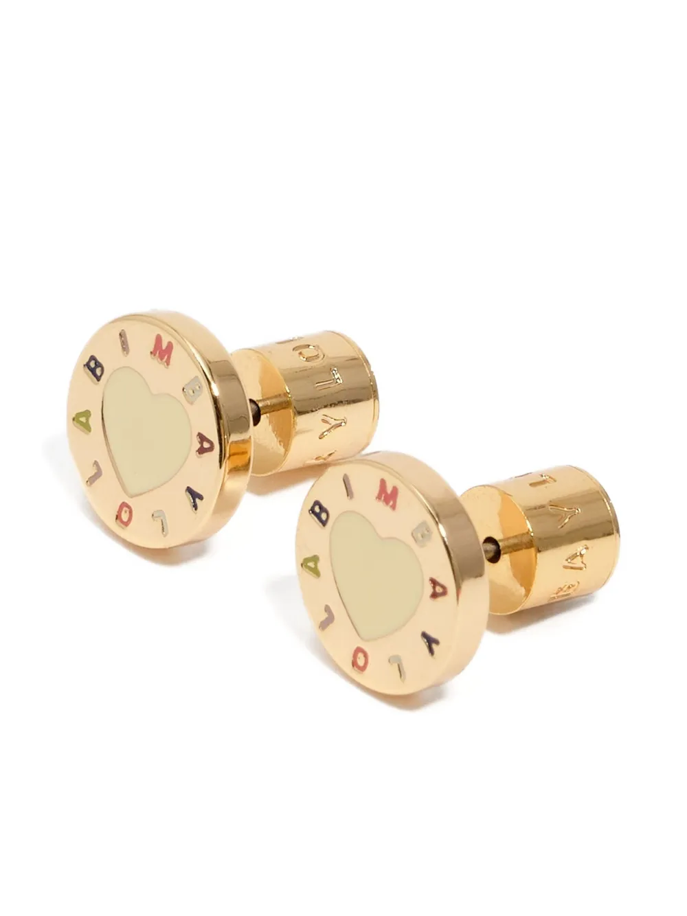 Bimba Y Lola Heart Enamel Earrings In Gold