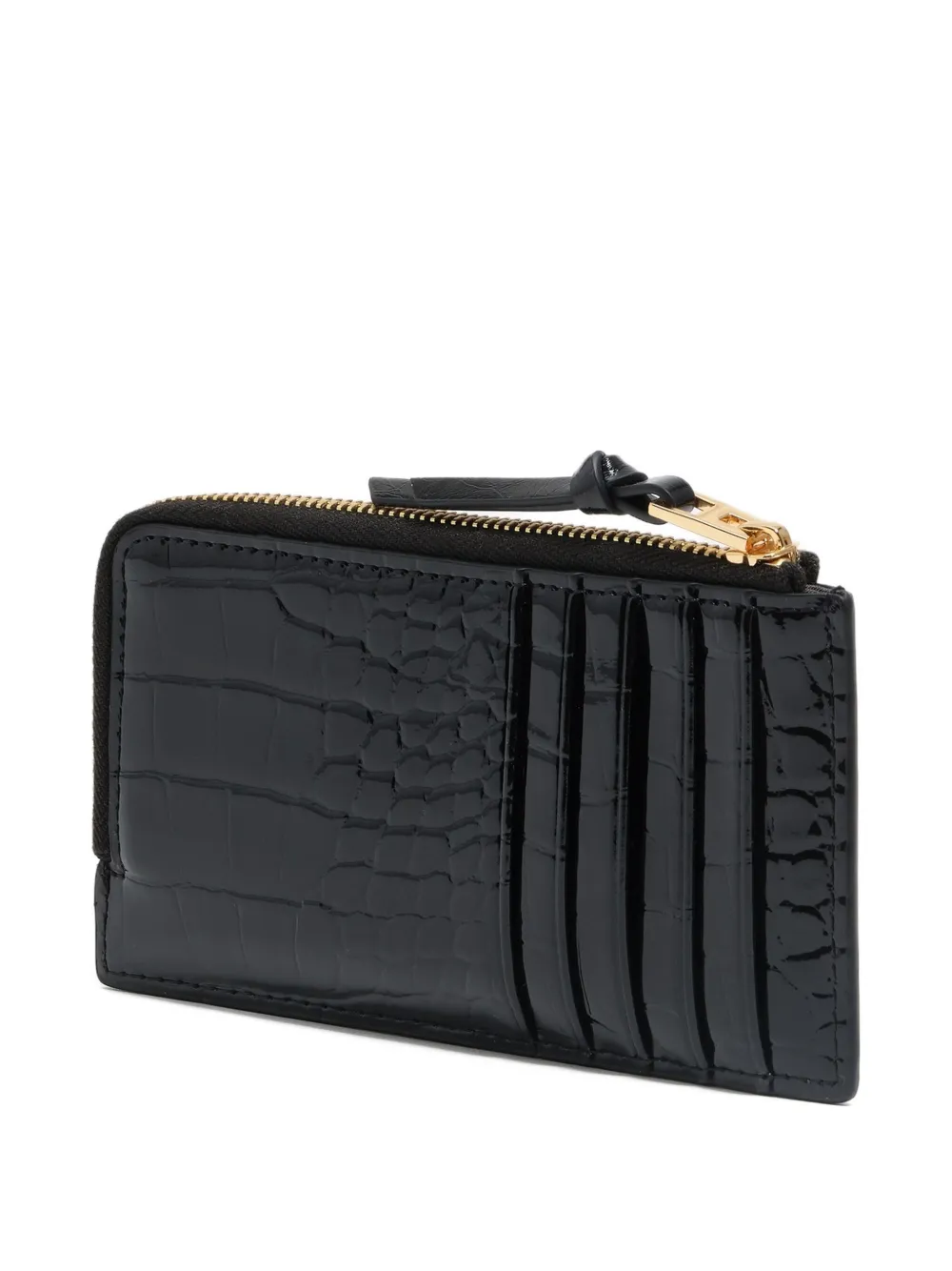 Bimba Y Lola Crocodile-effect Zip Purse In Black