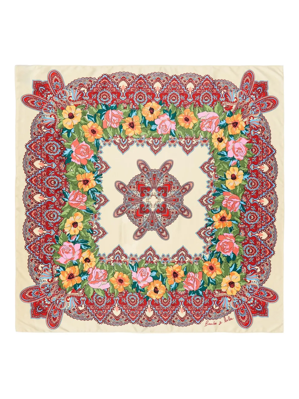 Bimba Y Lola Floral Paisley Scarf In Multi