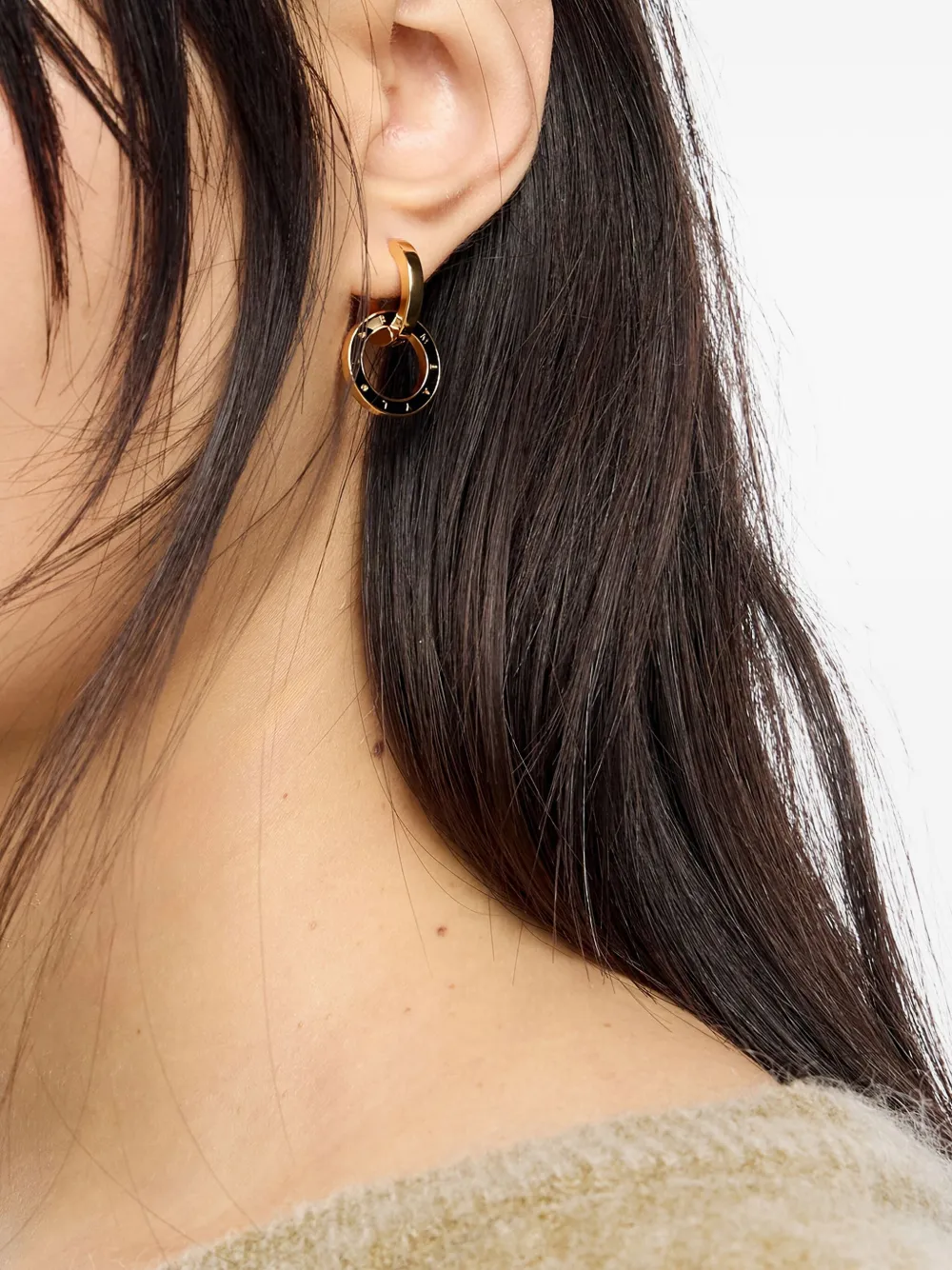 Bimba Y Lola Double Hoop Earrings In Gold