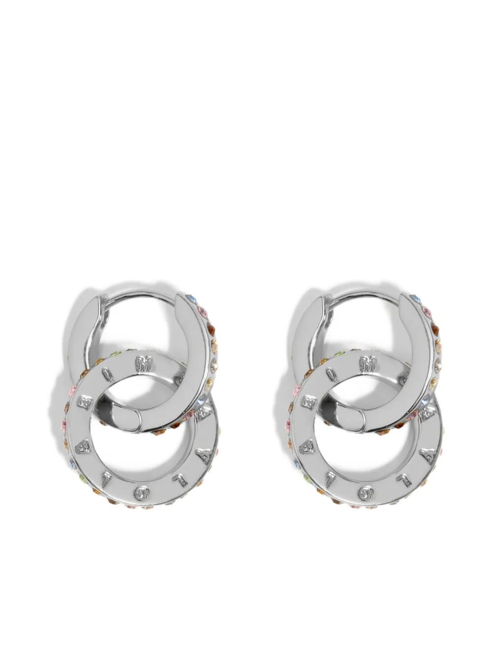 Bimba Y Lola Double-logo Hoop Earrings In Metallic