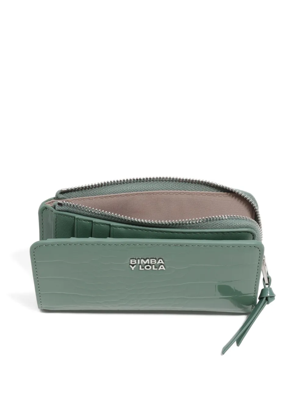 Bimba Y Lola Crocodile-effect Zip-around Wallet In Green