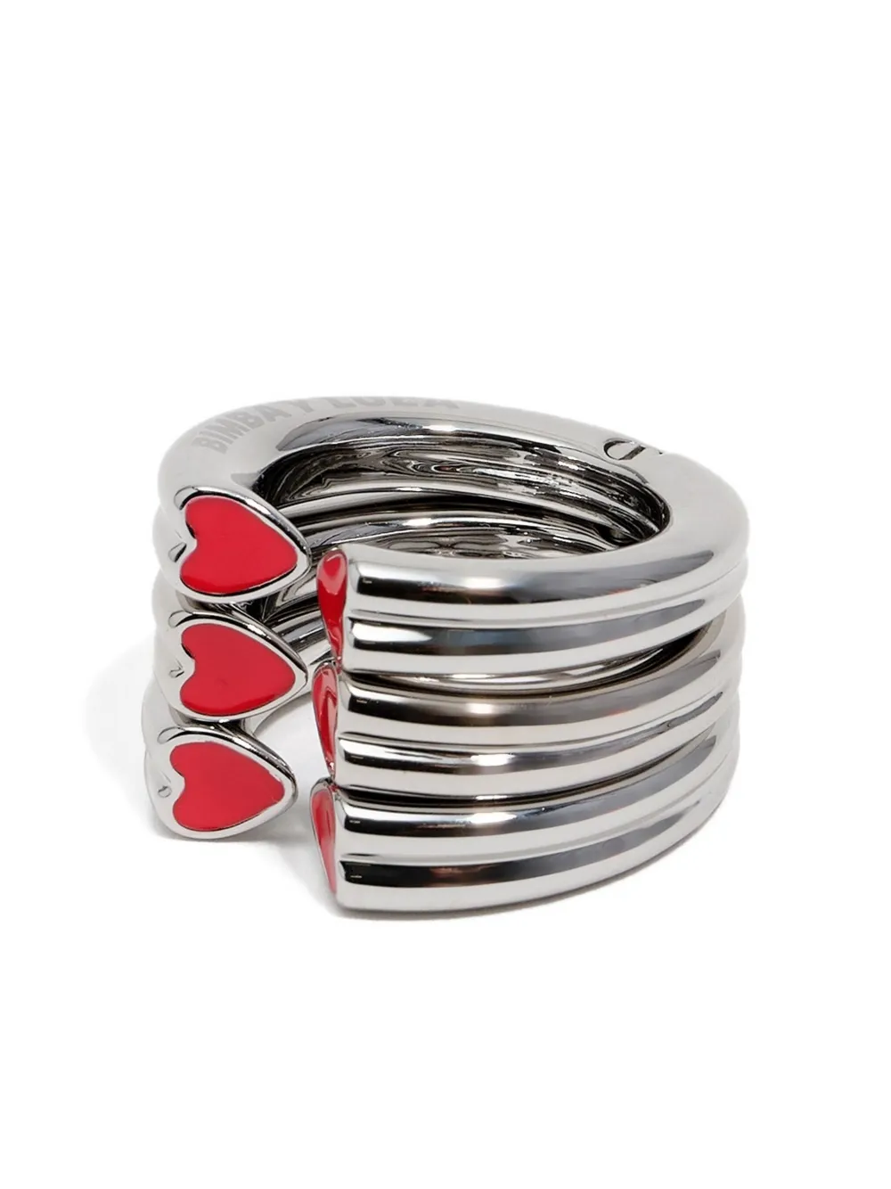 Bimba Y Lola Heart-detail Multi-ring In Metallic