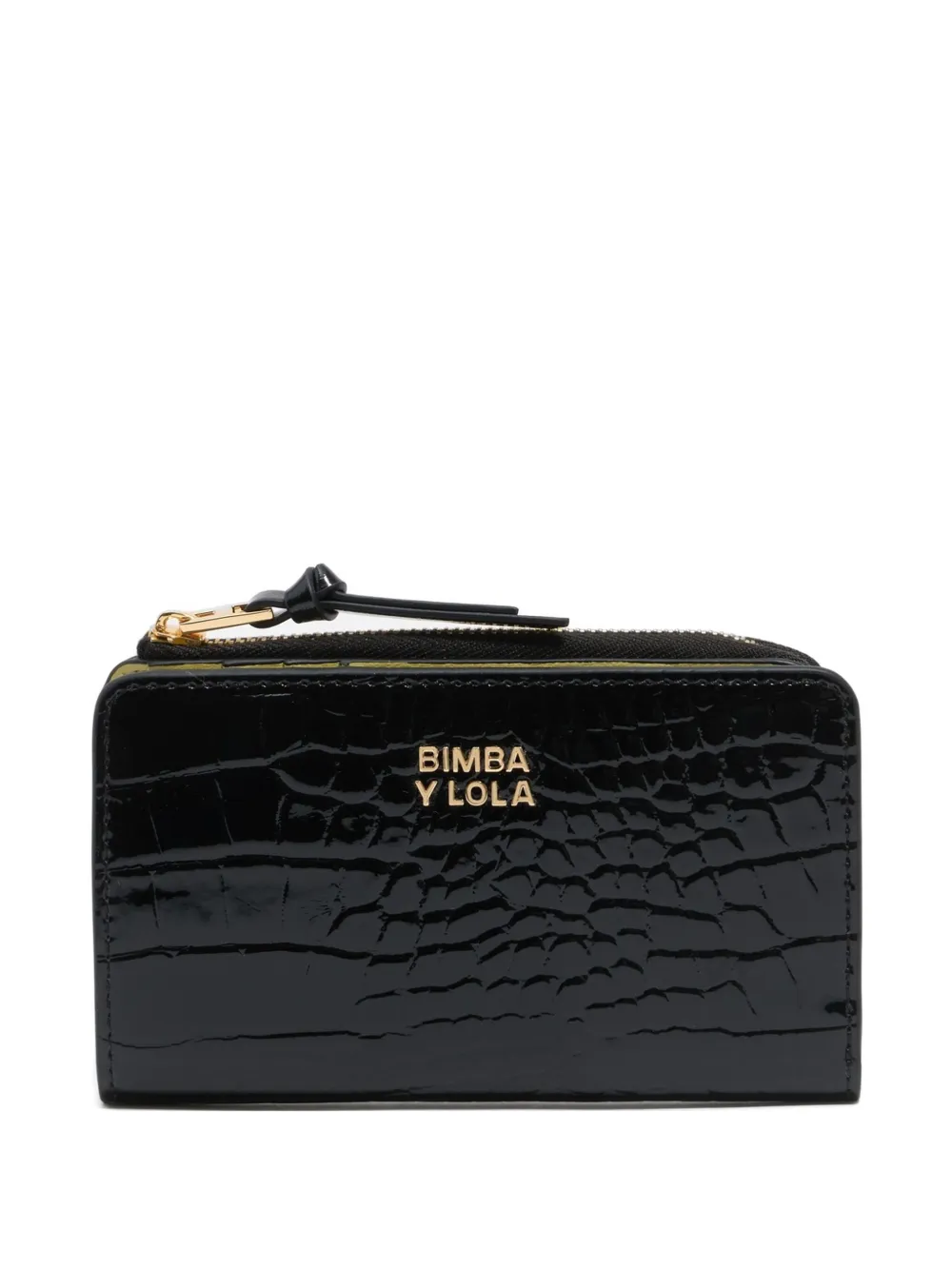 Bimba Y Lola Crocodile-effect Zip-around Wallet In Black