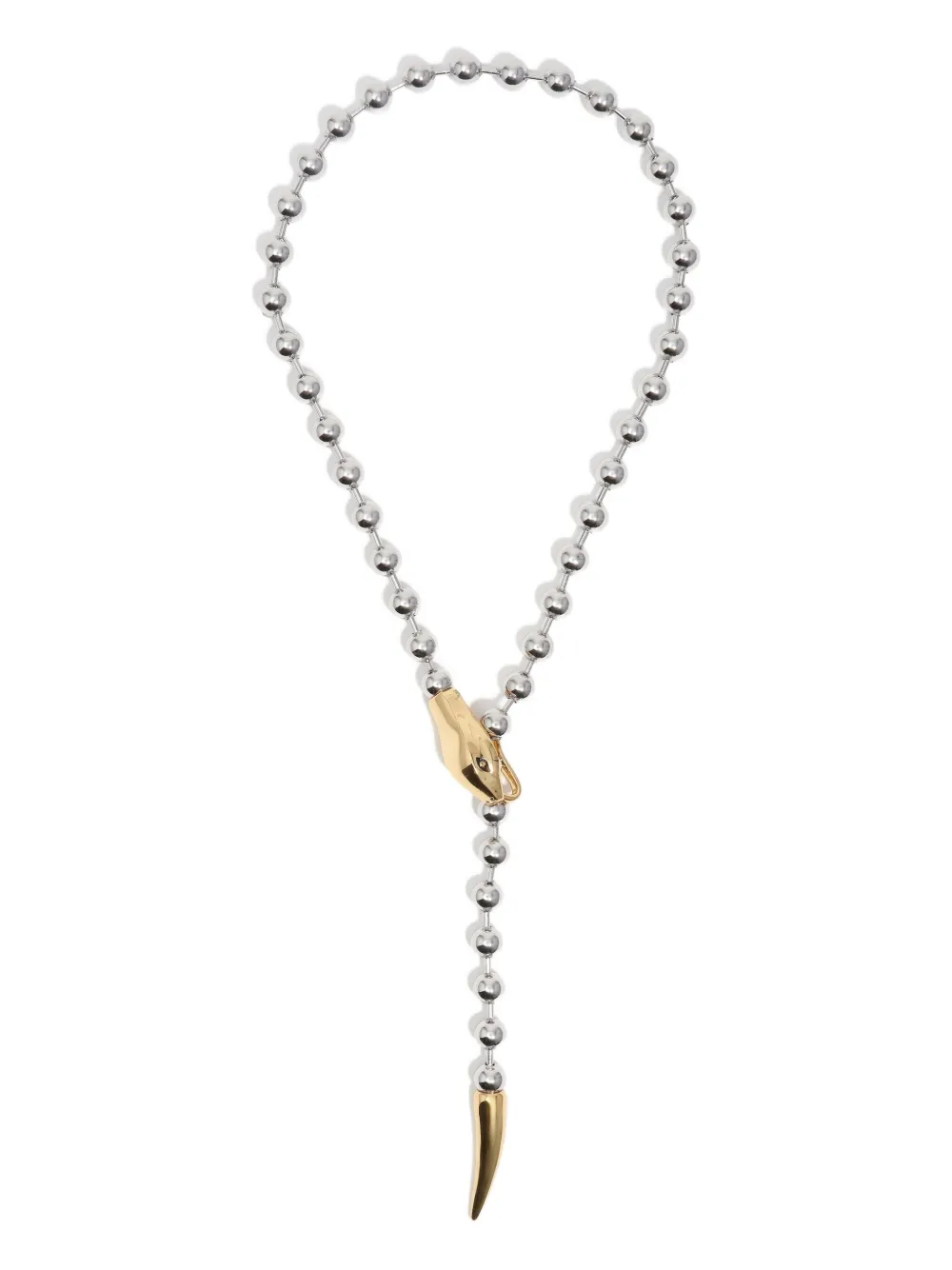 Bimba Y Lola Beaded Snake Necklace In Metallic