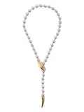 Bimba y Lola beaded snake necklace - Silver