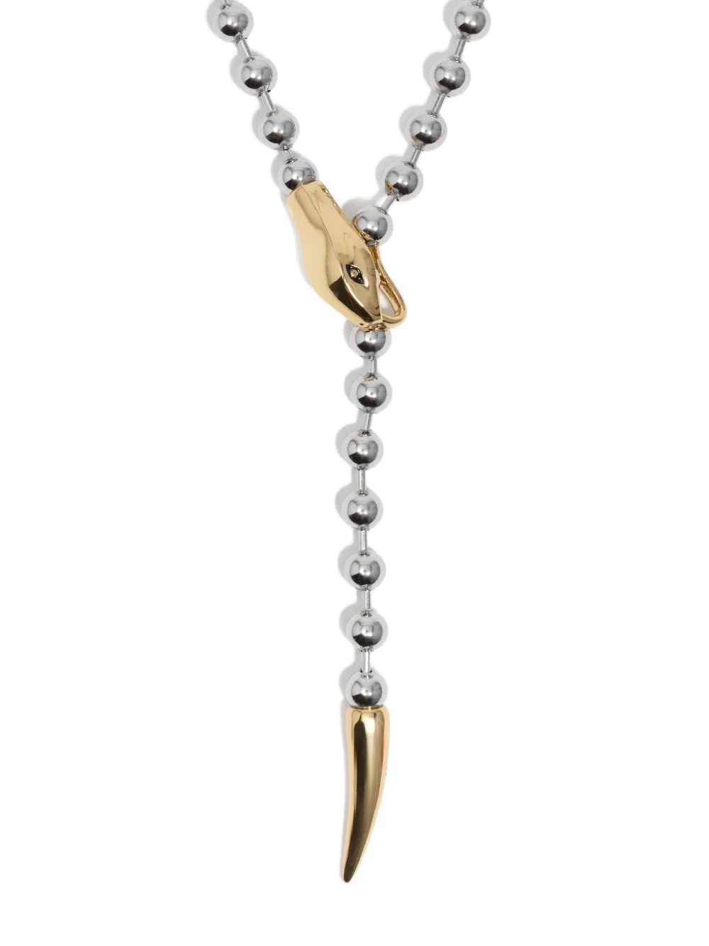 Bimba Y Lola Two-tone Snake Necklace In Metallic