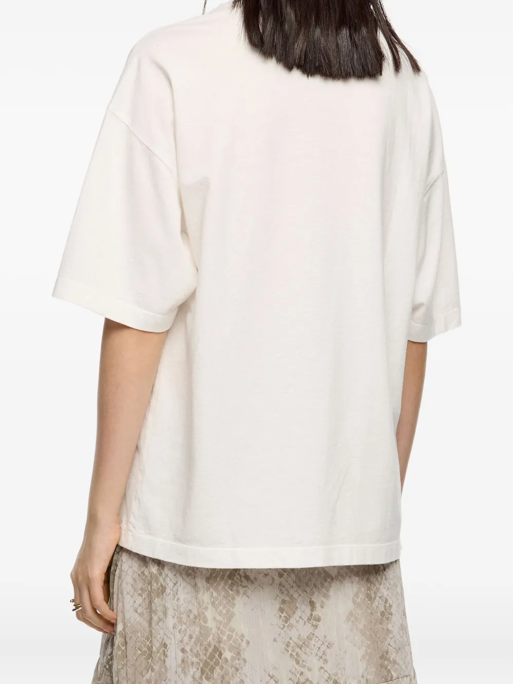 Bimba Y Lola Embroidered Cotton T-shirt In White