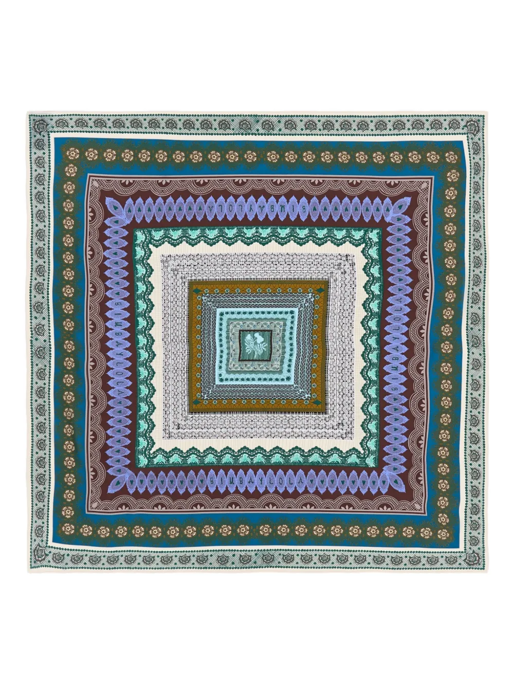 Bimba Y Lola Patterned Border Scarf In Neutral