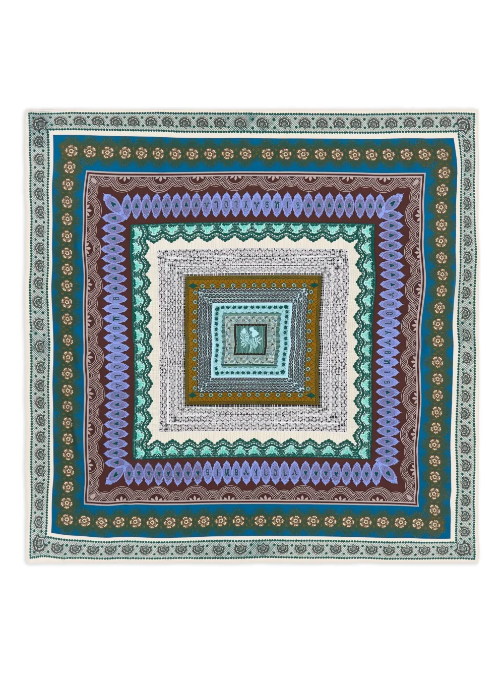 Bimba y Lola patterned border scarf | Green | Image 1