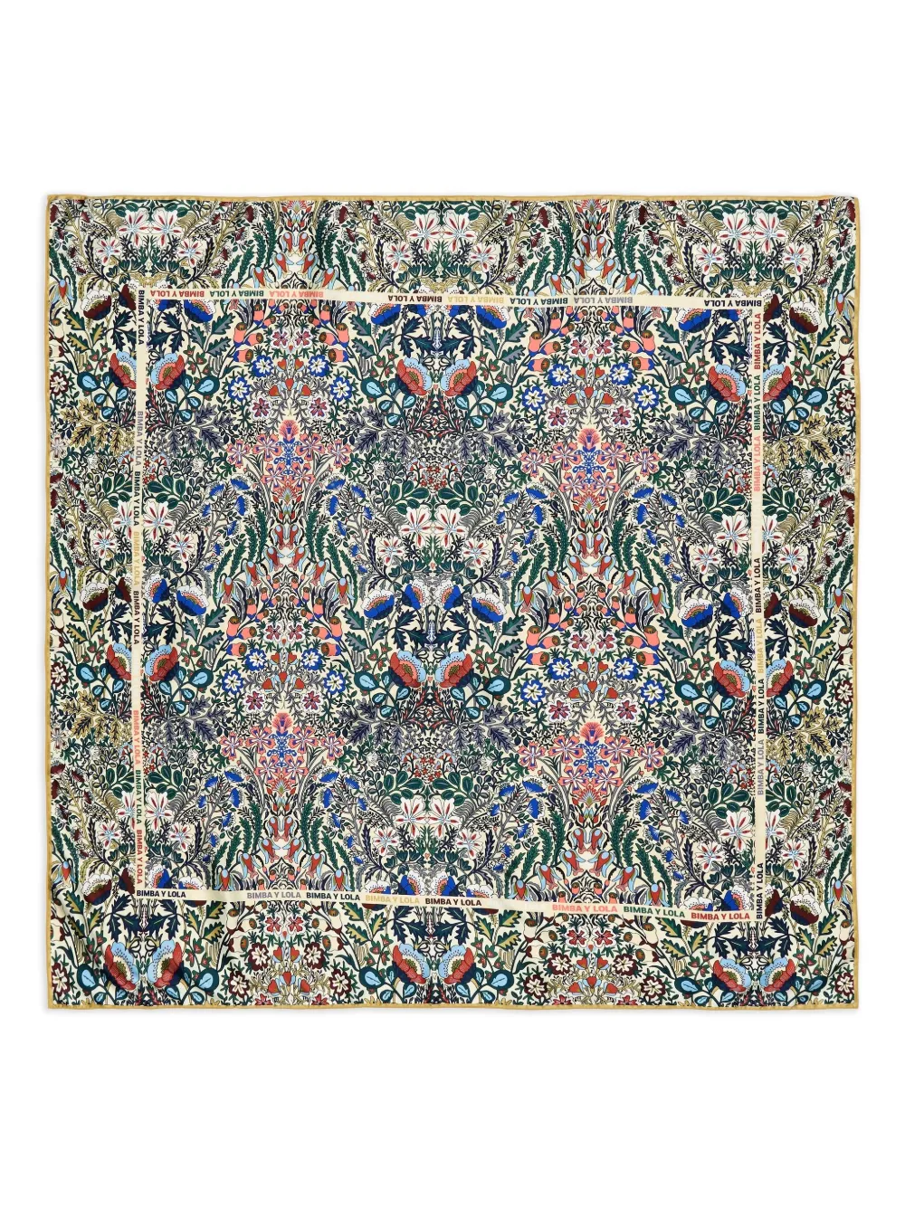 Bimba y Lola floral-print square scarf | Green | Image 1