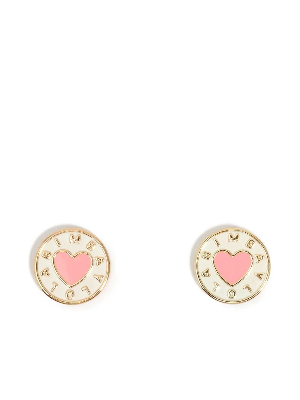 Bimba Y Lola Heart Enamel Earrings In Gold