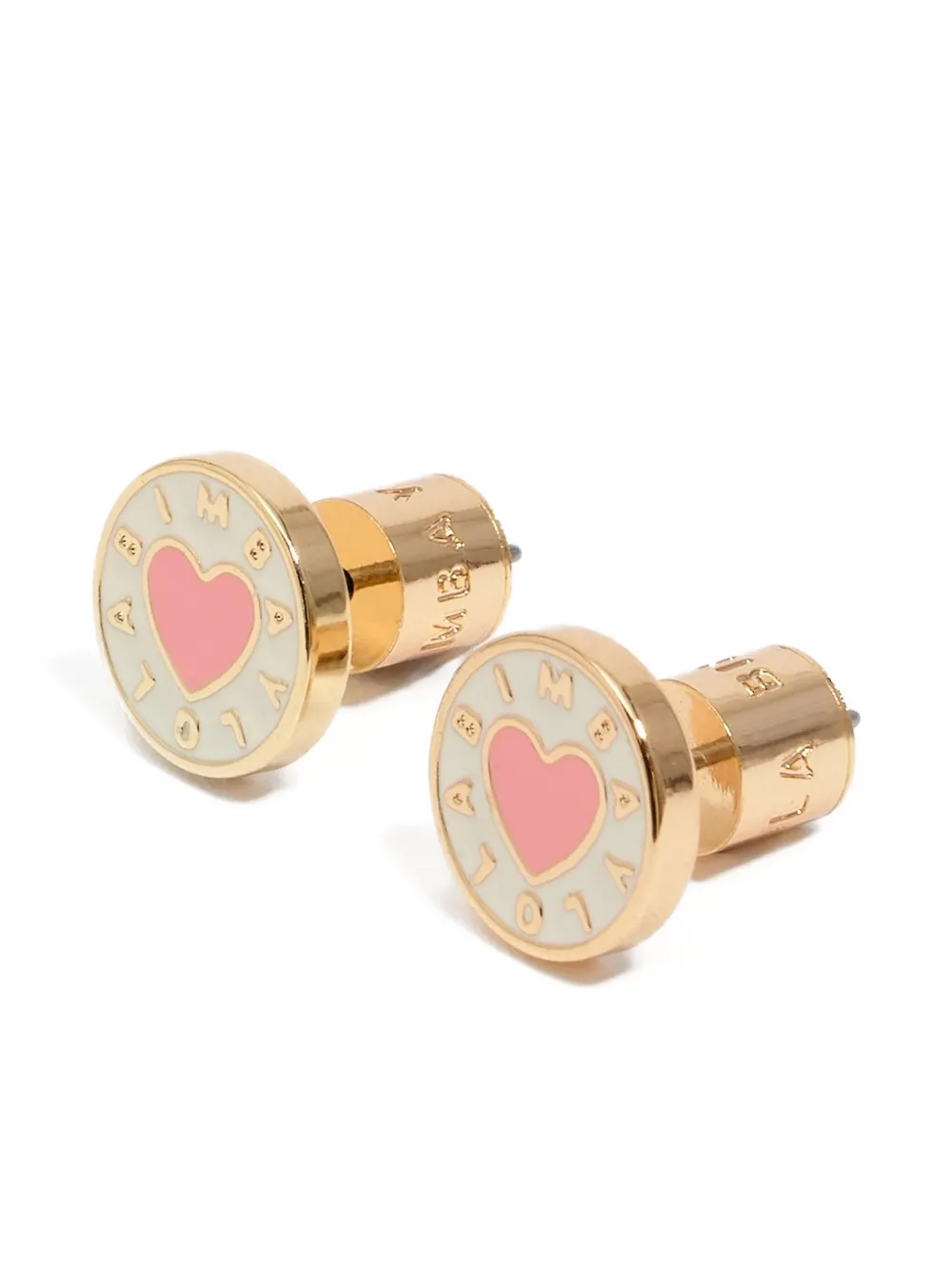 Bimba Y Lola Heart Enamel Earrings In Gold