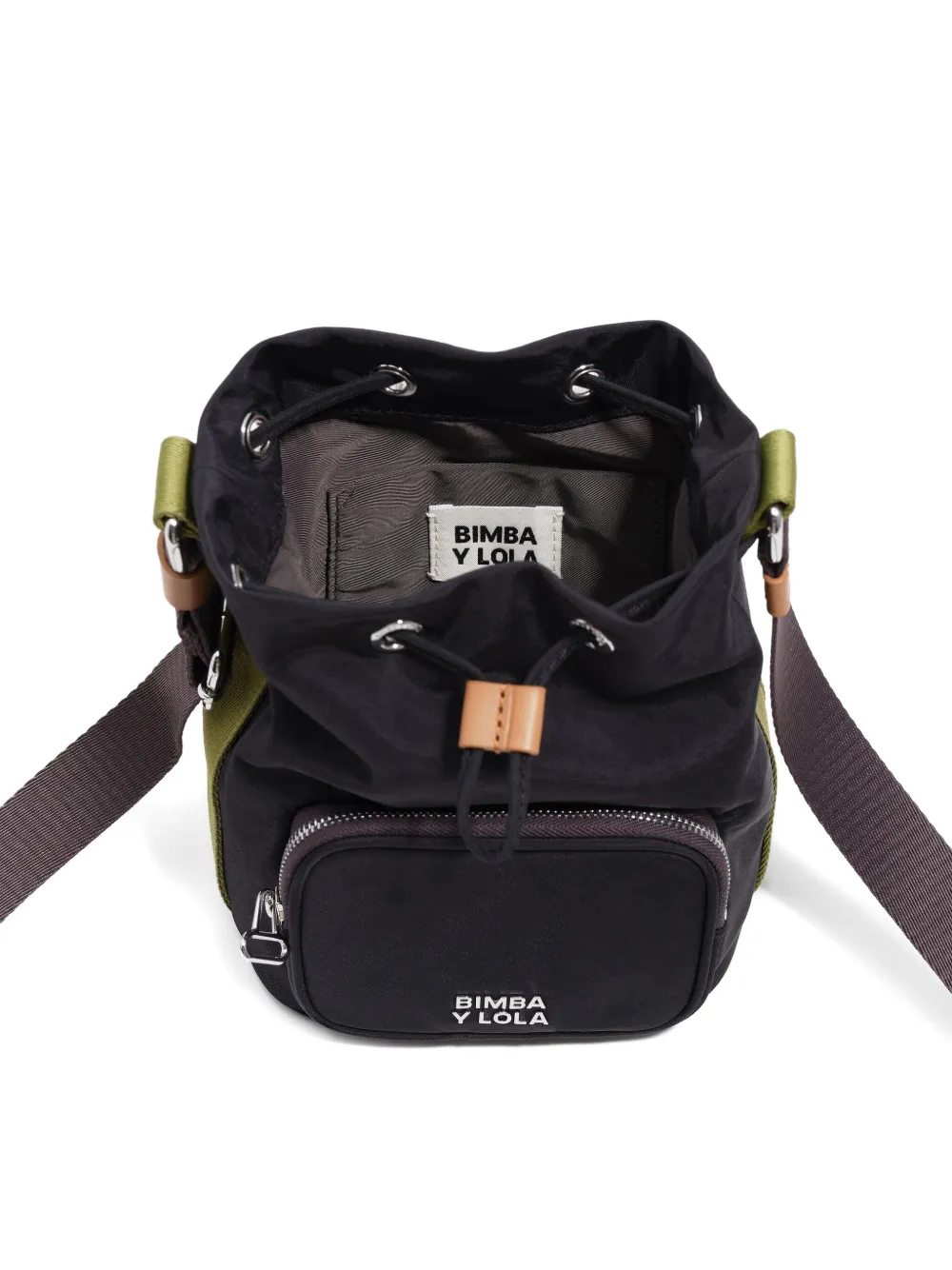 Bimba Y Lola Drawstring Bucket Bag In Black