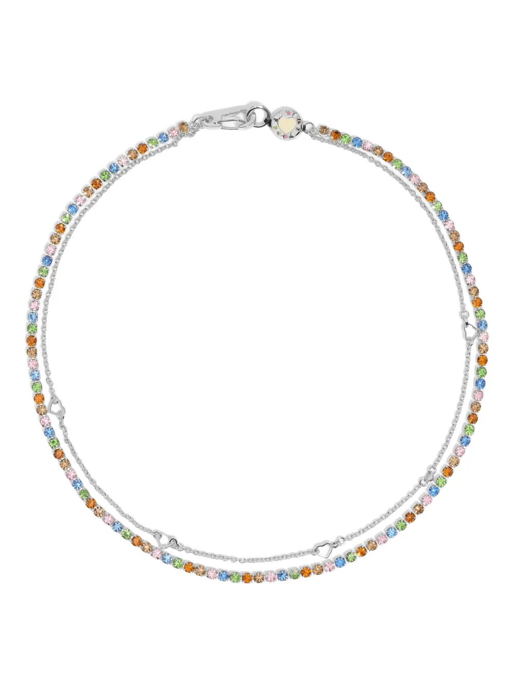 Bimba Y Lola Heart-charm Stones Necklace In Multi