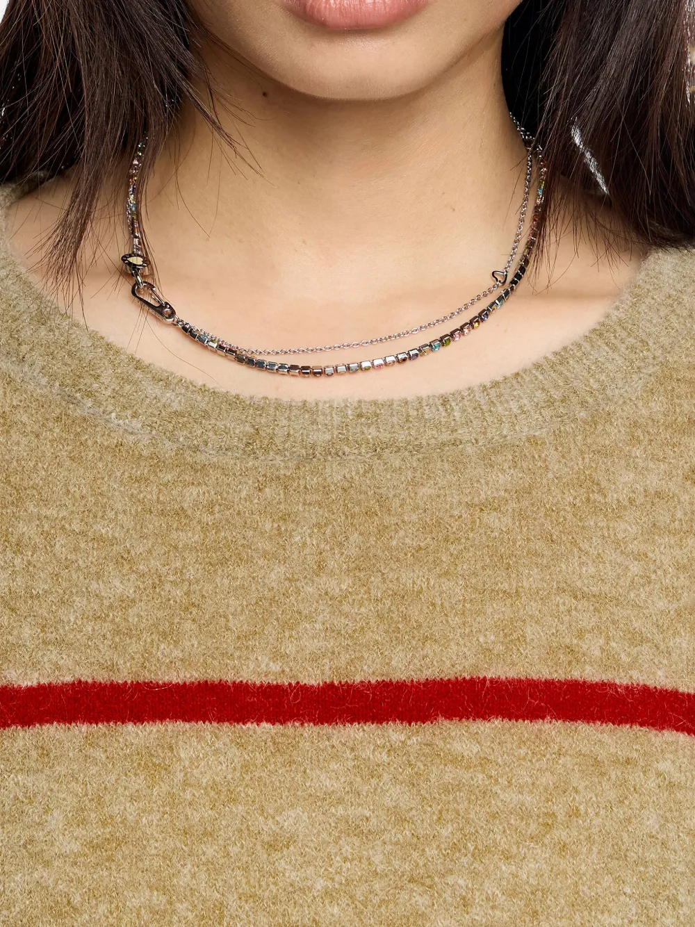Bimba Y Lola Heart-charm Stones Necklace In Multi