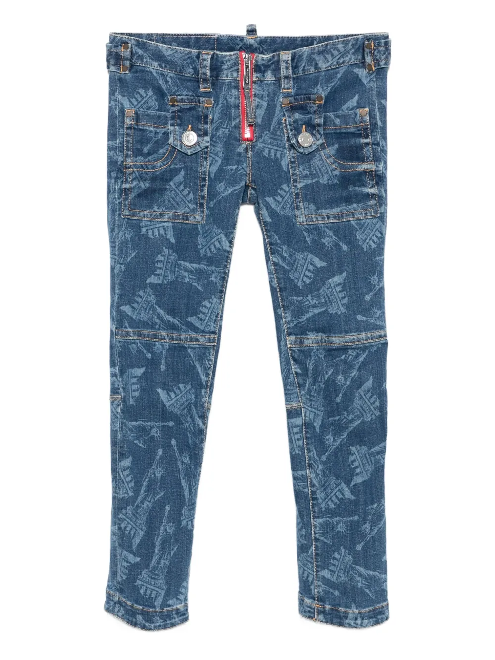 DSQUARED2 Statue of Liberty printed skinny jeans | Blue | Image 1