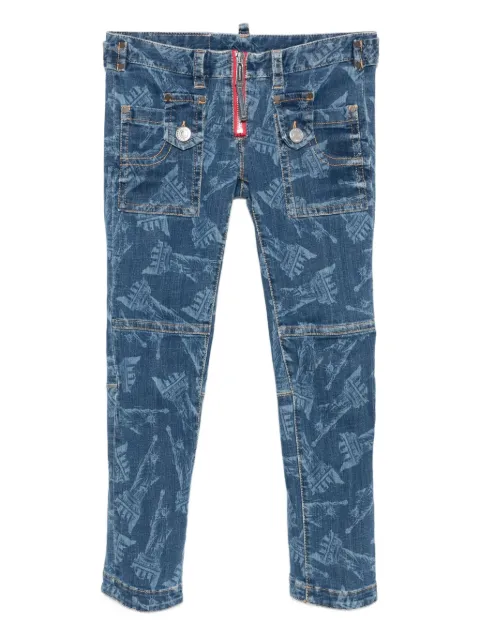 DSQUARED2 skinny jeans con estampado Statue of Liberty