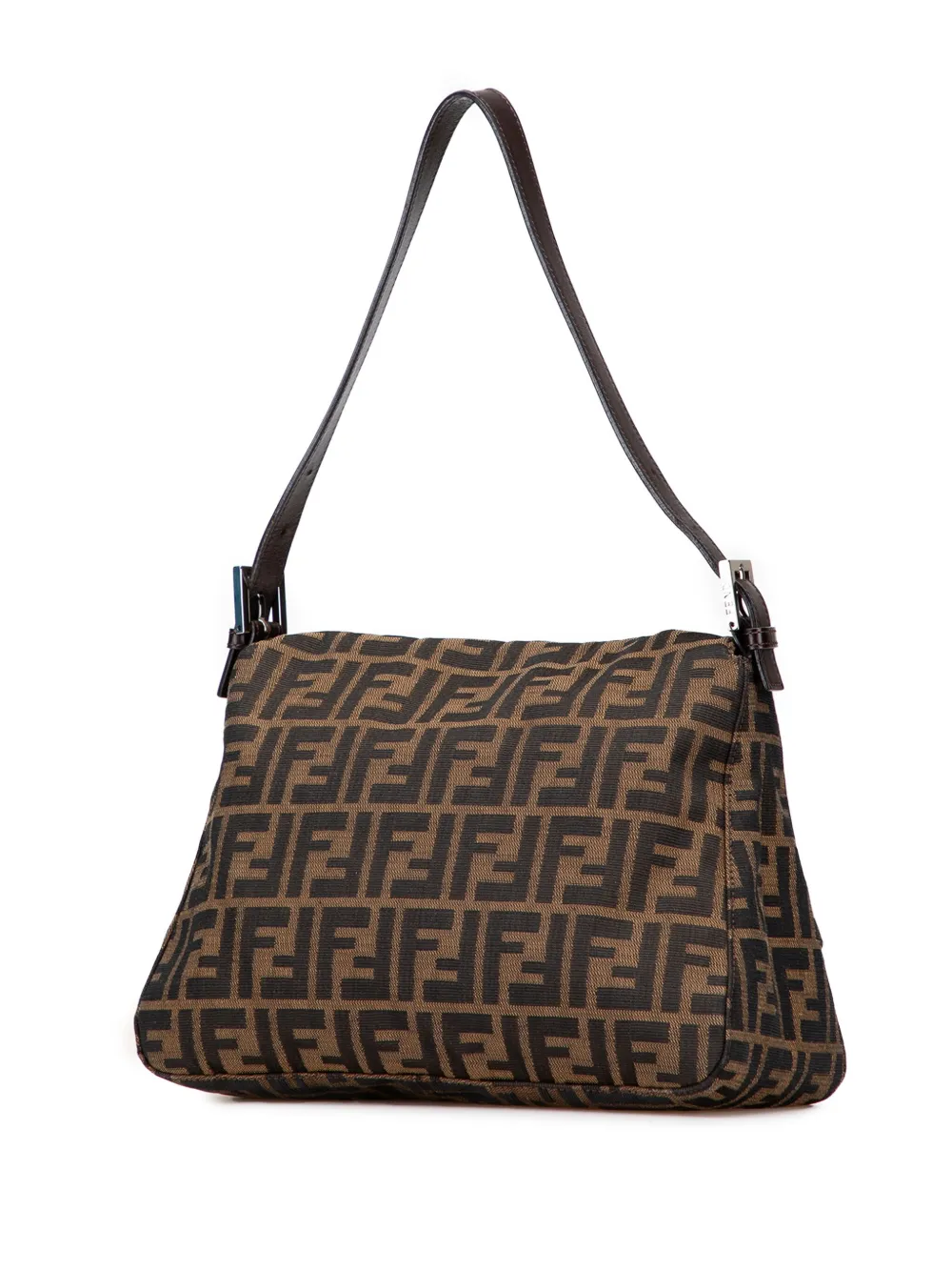 Pre-owned Fendi 20th Century Zucca Canvas Mamma Forever Shoulder Bag In Brown