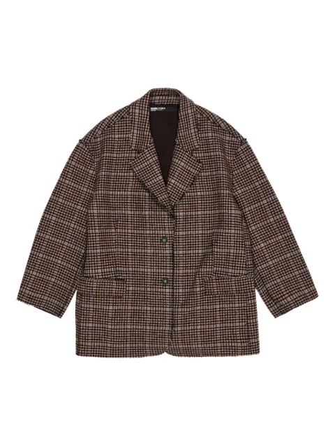 Bimba y Lola checked frayed-edge blazer