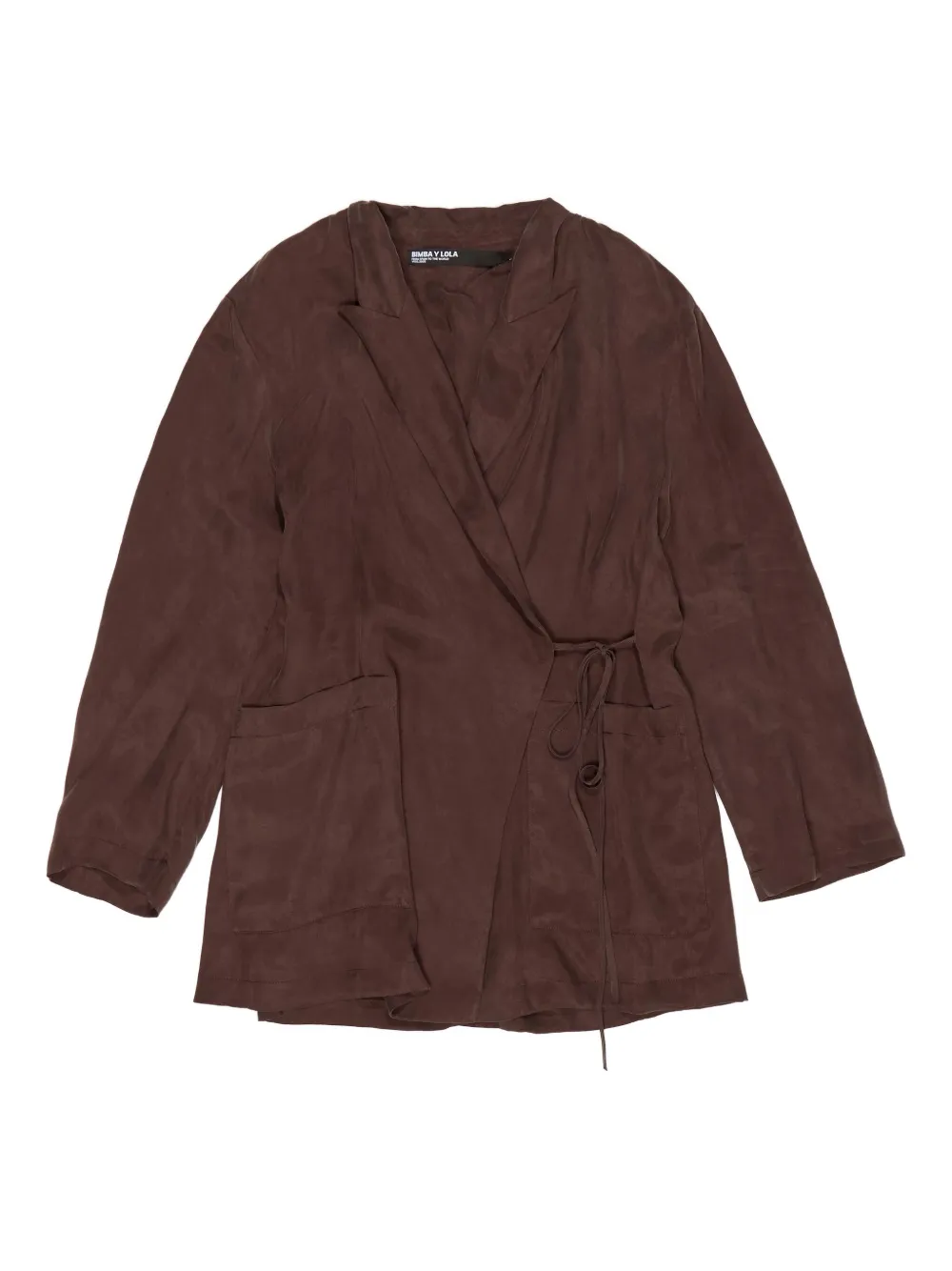 Bimba Y Lola Wrap-front Pocket Jacket In Brown