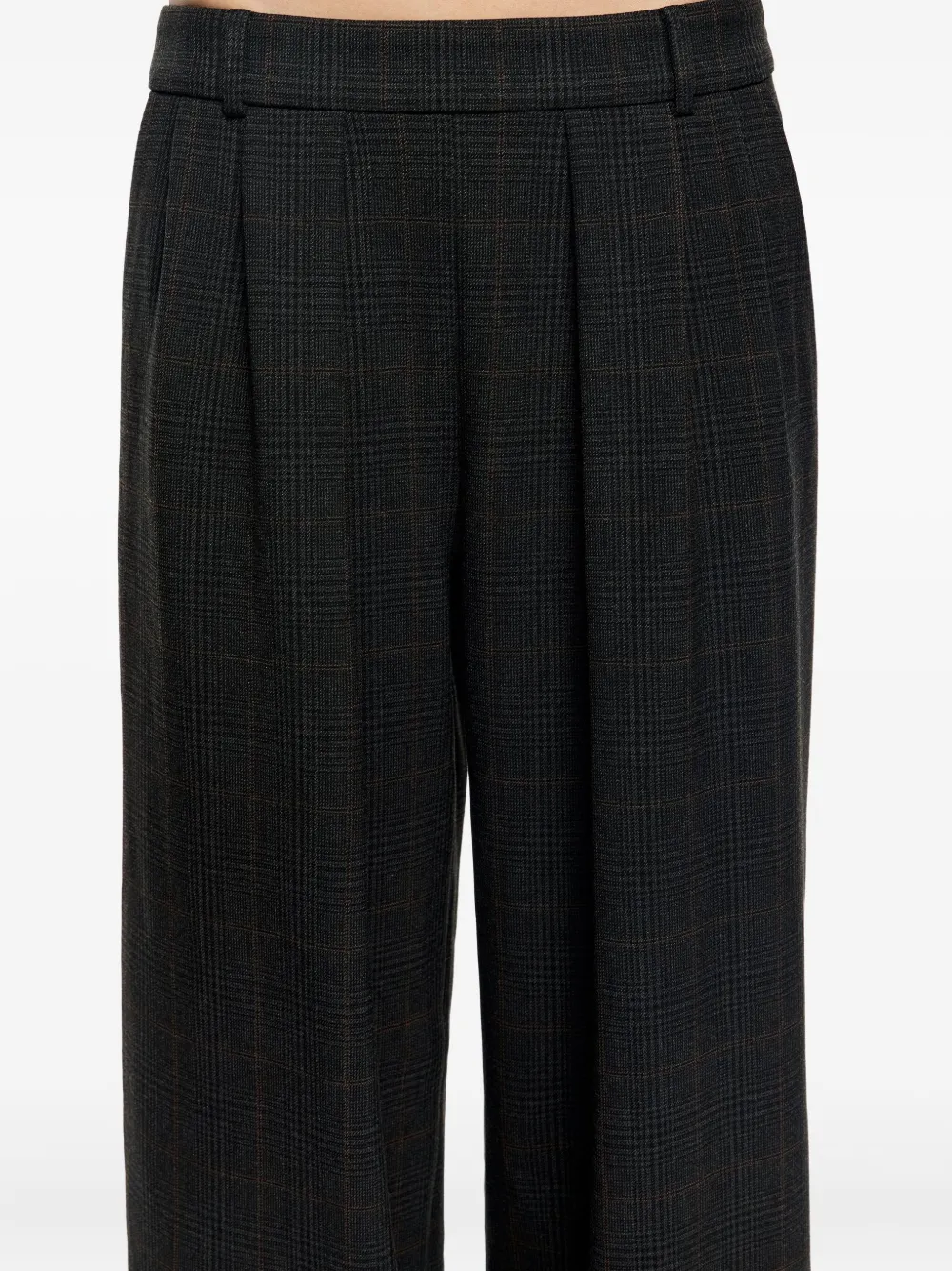 Bimba Y Lola Pleated Check-print Trousers In Gray