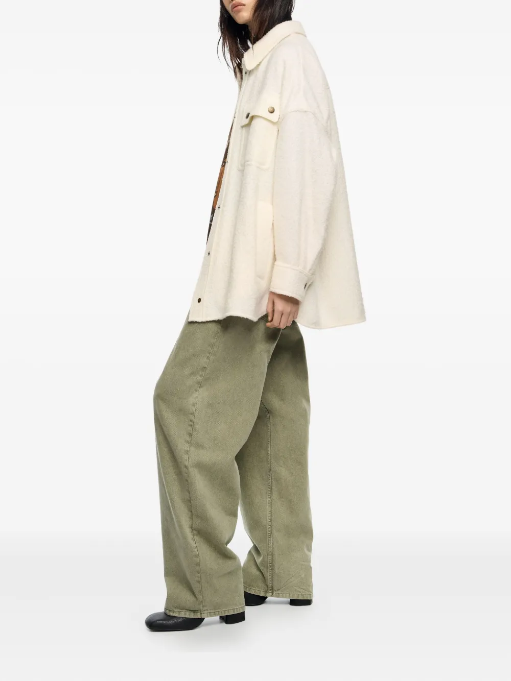 Bimba y Lola Blouse met klepzak en knopen Beige