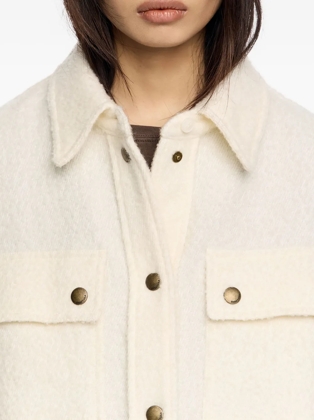 Bimba y Lola Blouse met klepzak en knopen Beige