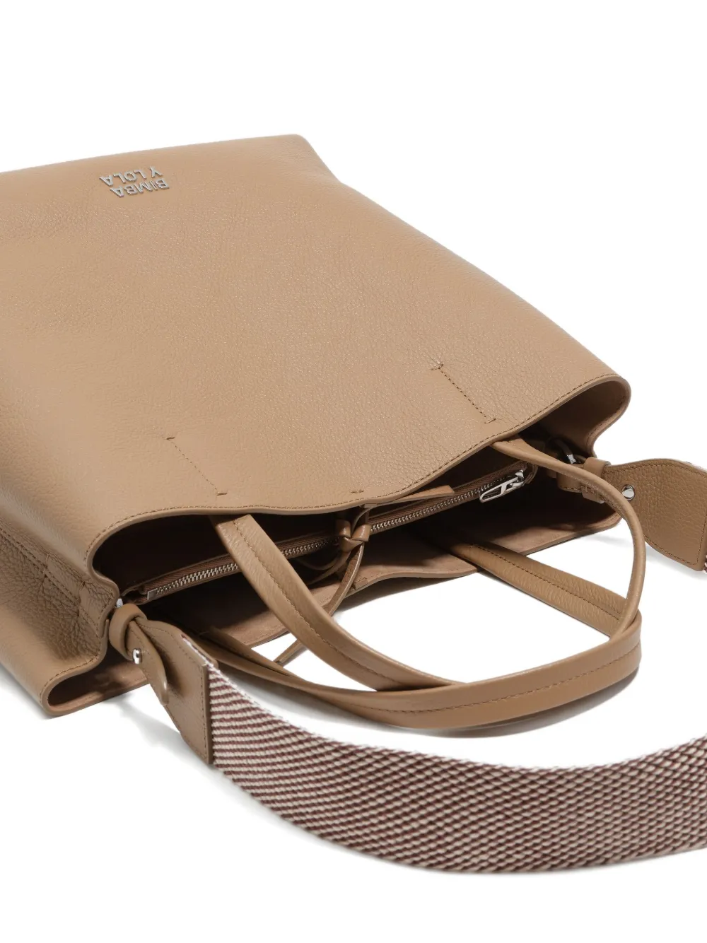 Bimba Y Lola Textured-leather Tote Bag In Brown
