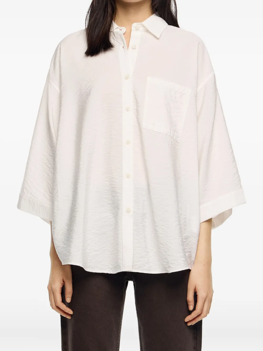 Bimba y Lola Blouse met getextureerde zak - Wit