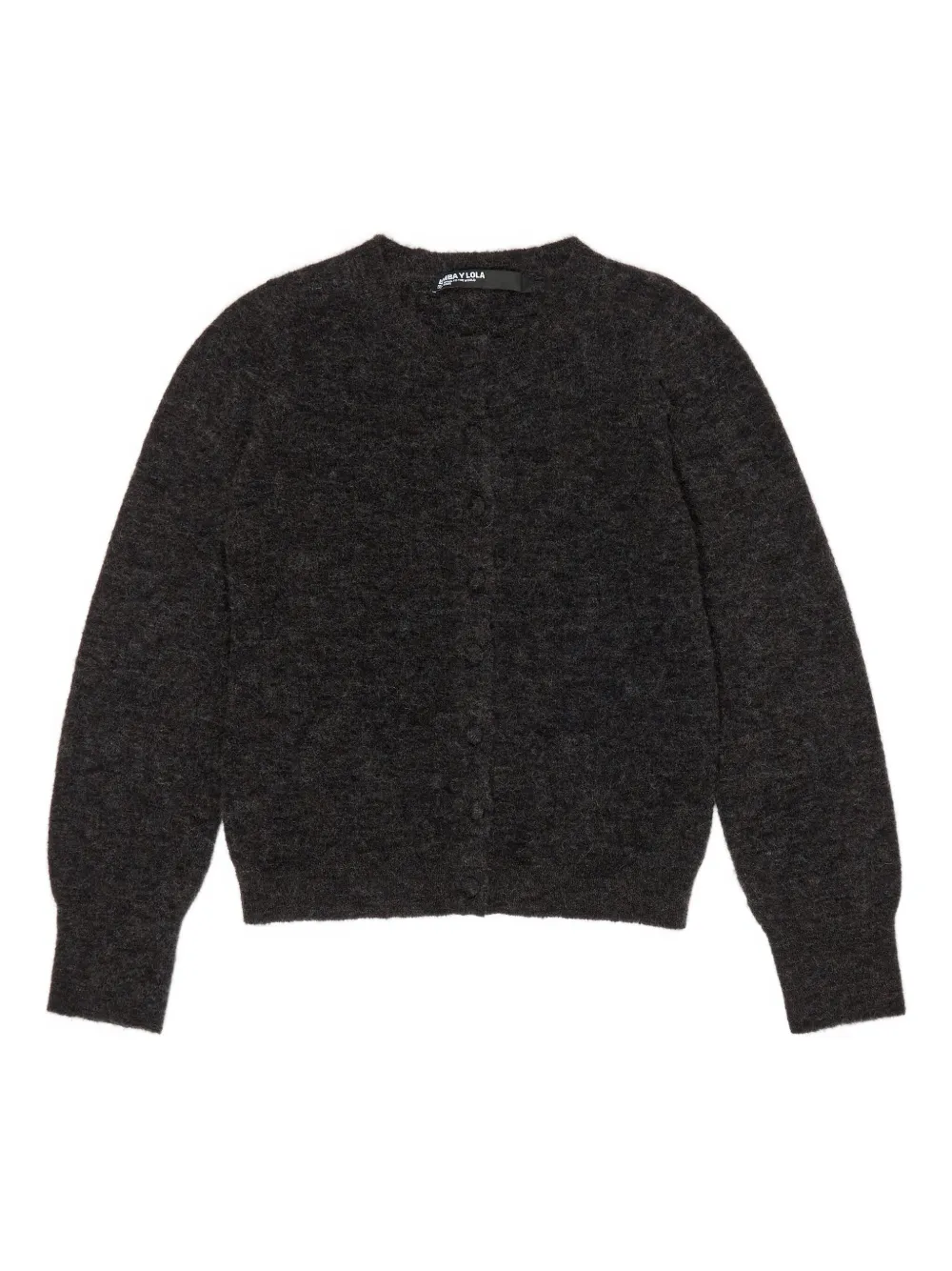 Bimba Y Lola Button-front Balloon-sleeve Cardigan In Gray