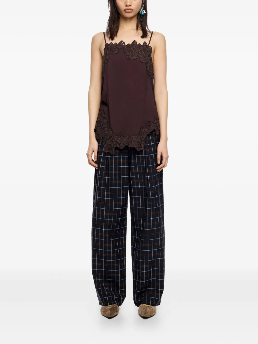 Bimba y Lola Geruite plooibroek - Blauw