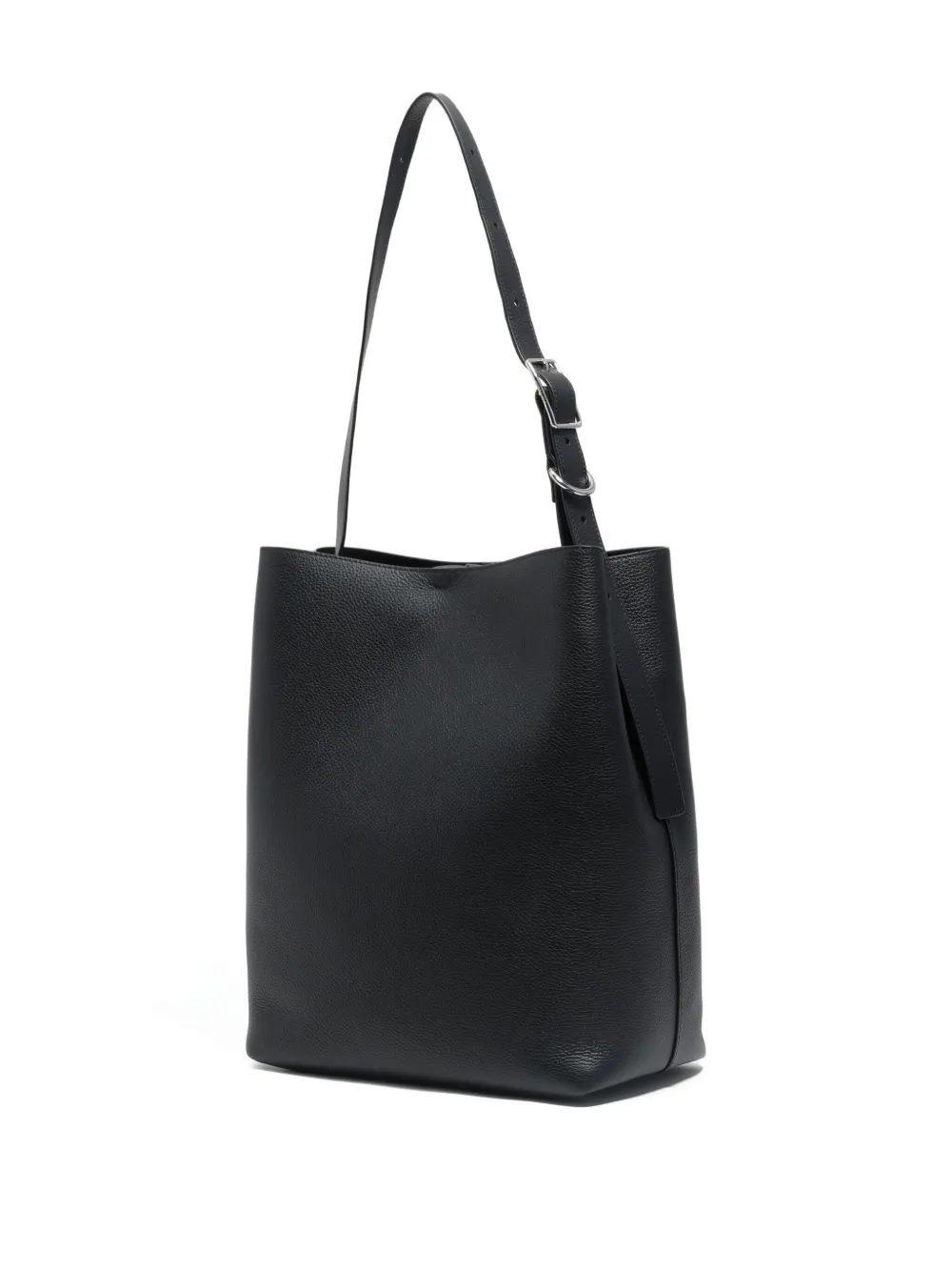 Bimba Y Lola Large Carlino Buckle-detail Leather Shoulder Bag In Black
